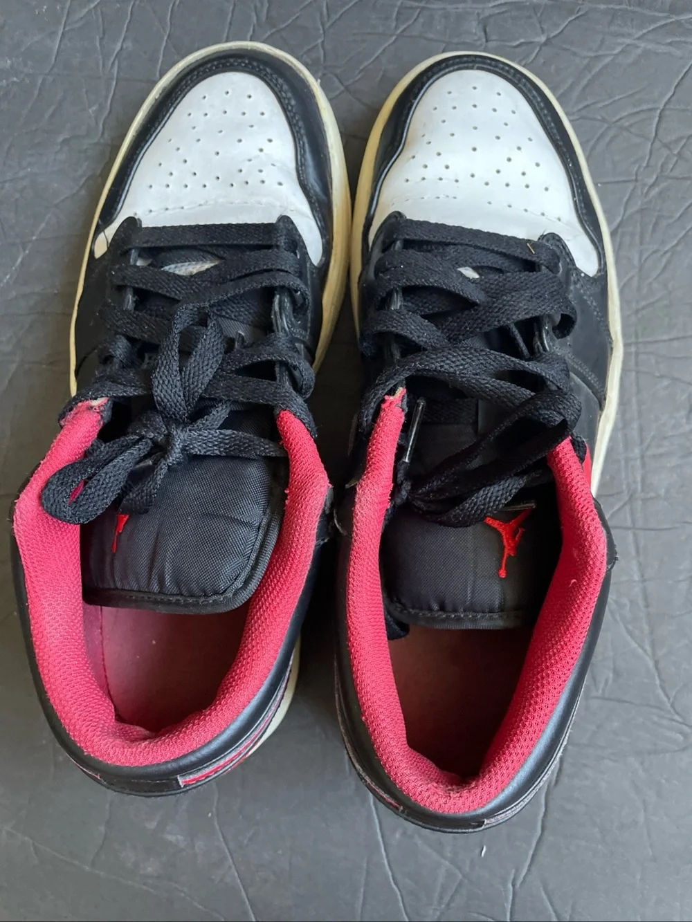 Jordan Air Jordan 1 Low White Toe Black Red White Men's Sz 9 Sneakers 553558-063